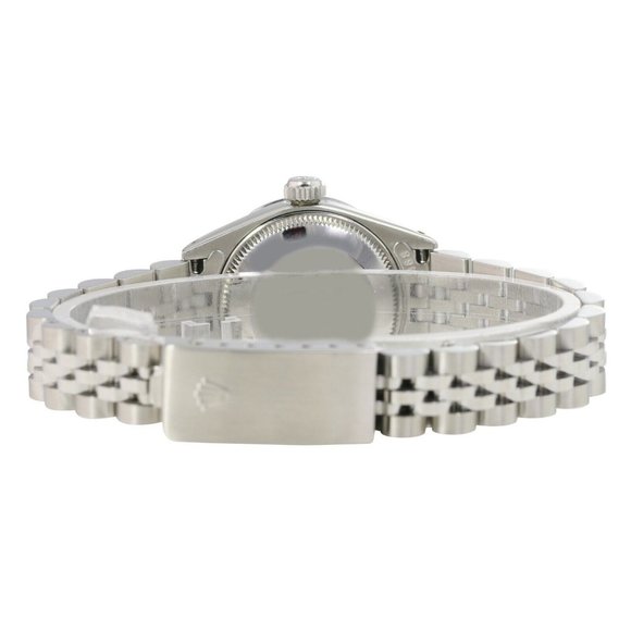 ROLEX DATEJUST BLUE ROMAN DIAL DIAMOND OYSTER STAINLESS STEEL WATCH 26 MM 69174 - Picture 6 of 6